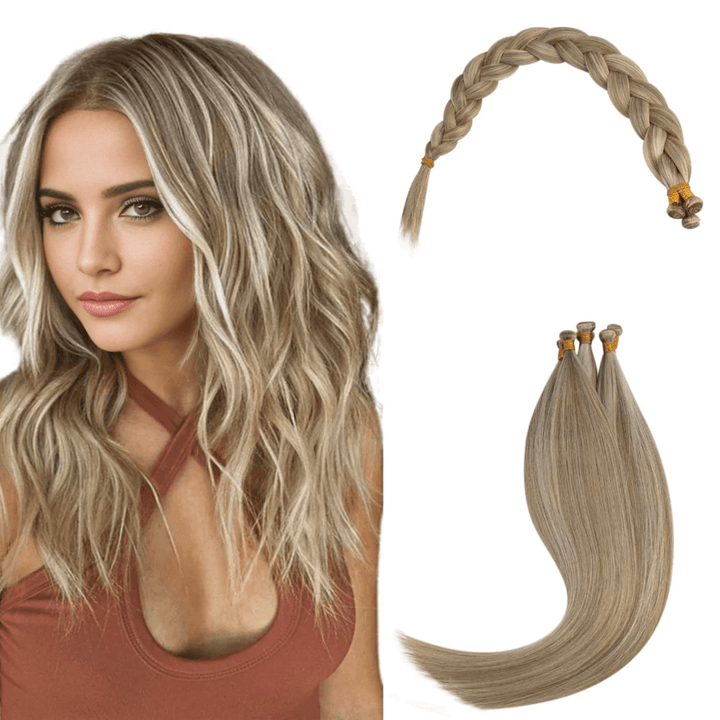highlight-blonde hair-extensions-real-human-hair-weft