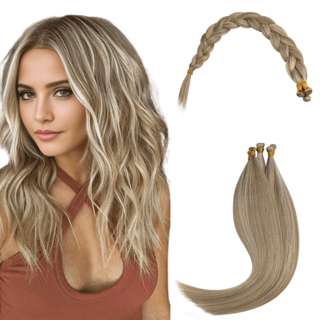 highlight-blonde hair-extensions-real-human-hair-weft