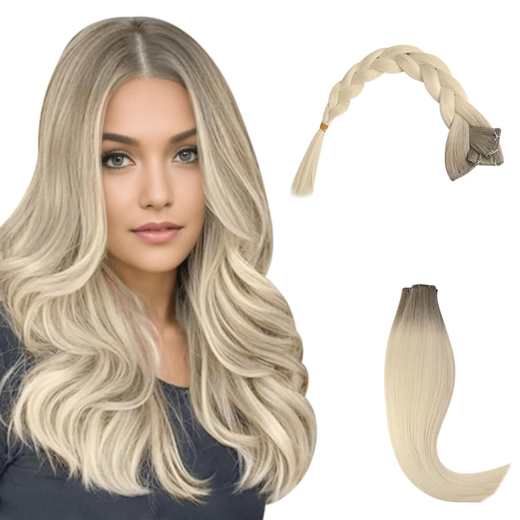 hair bundles for braiding-Ombre blonde hair extension