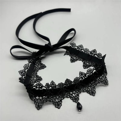 Black Gothic Lace Velvet Choker Necklace – Halloween & Everyday Accessory