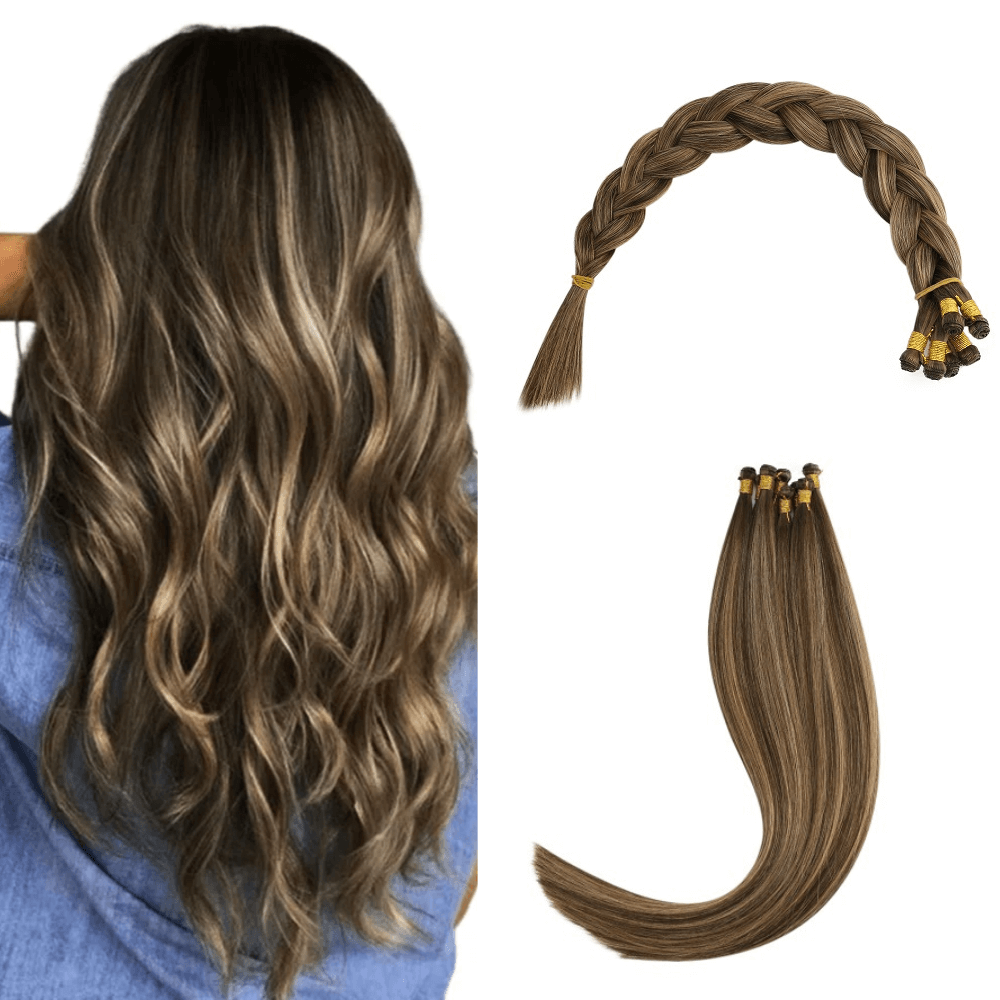 blonde hand tied extensions