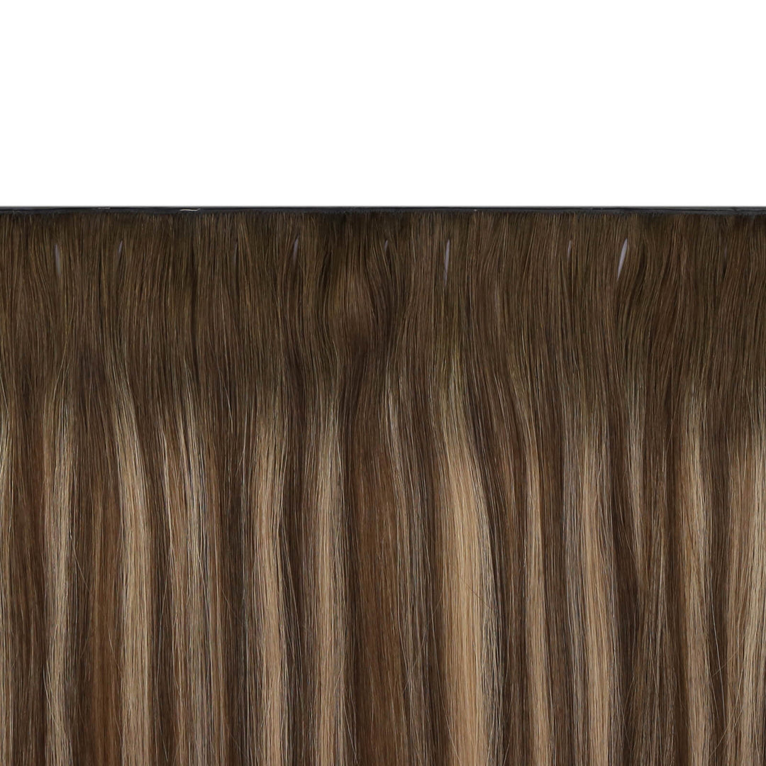 virgin weft-balayage color borwn and blonde