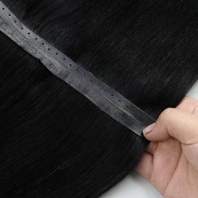 seamless and invisible hole hair weft