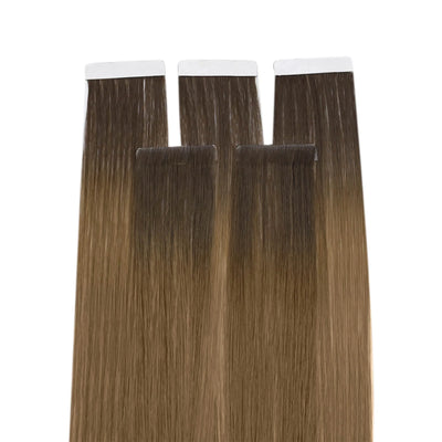 [BUY 2 GET 1]Tape in Hair Extensions Seamless Injection Tape In Hair Balayage Hair #R3/T8