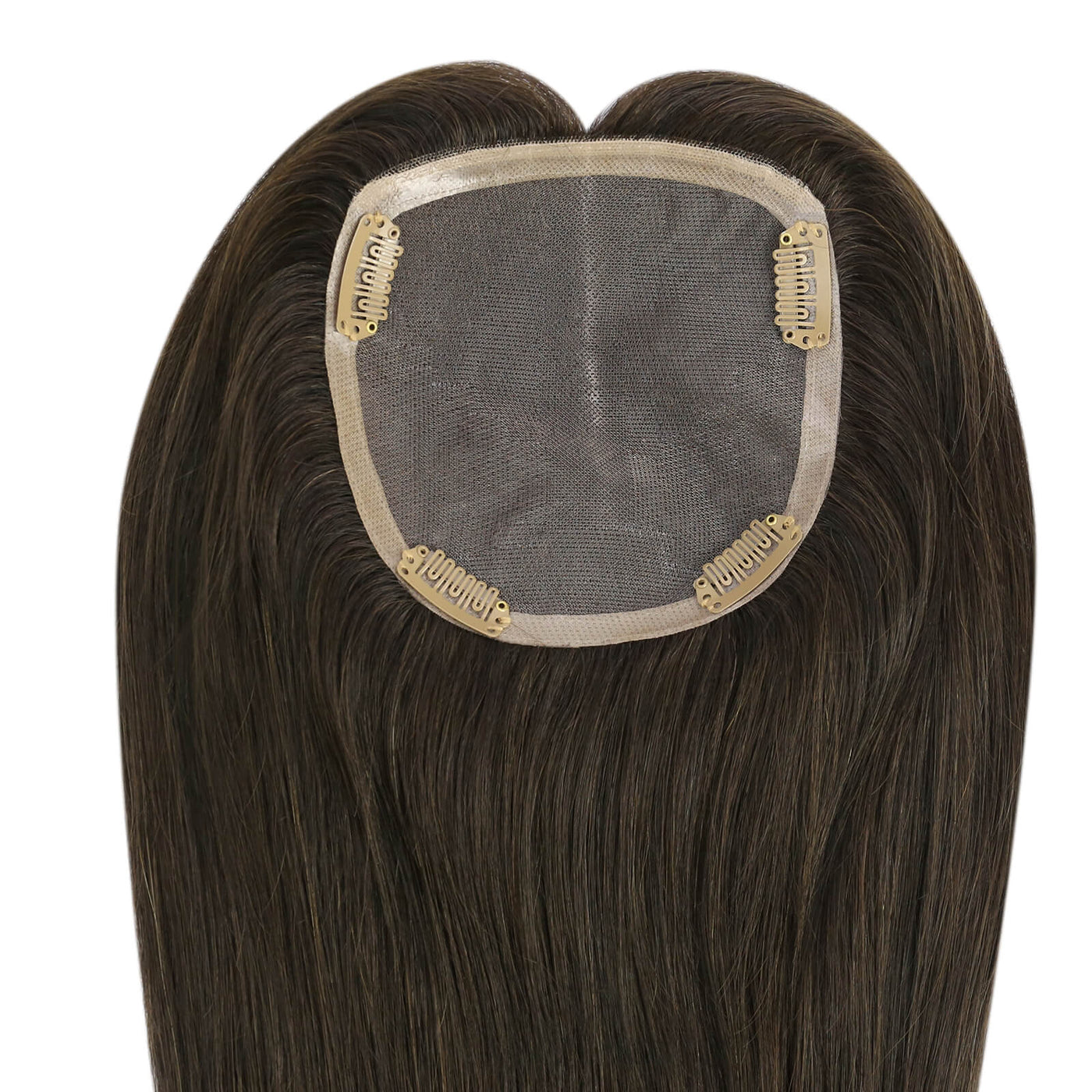 remy hair toppers darkest brown hair