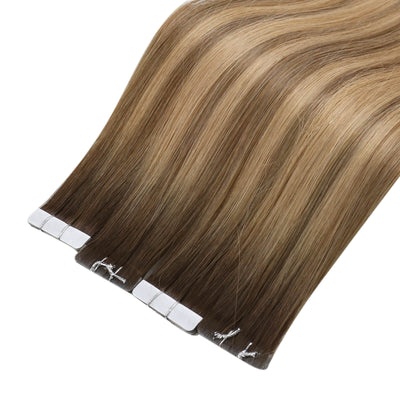 [BUY 2 GET 1]Tape in Hair Extensions Seamless Injection Tape In Hair Balayage Hair #2-4-27