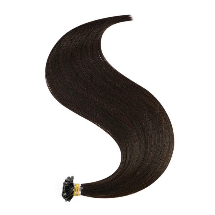 human virgin v-tip hair extensions highlighted