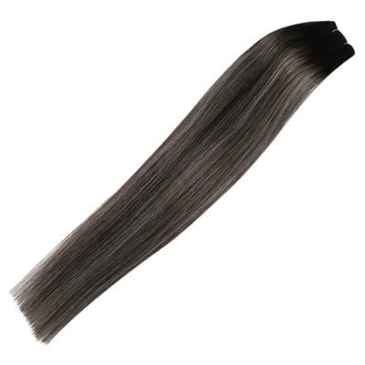 Sew in Hair Extensions Balayage Balayage Silver and Black Real Virgin Hair Weft Bundles Weave for Women #1B/Silver/1B