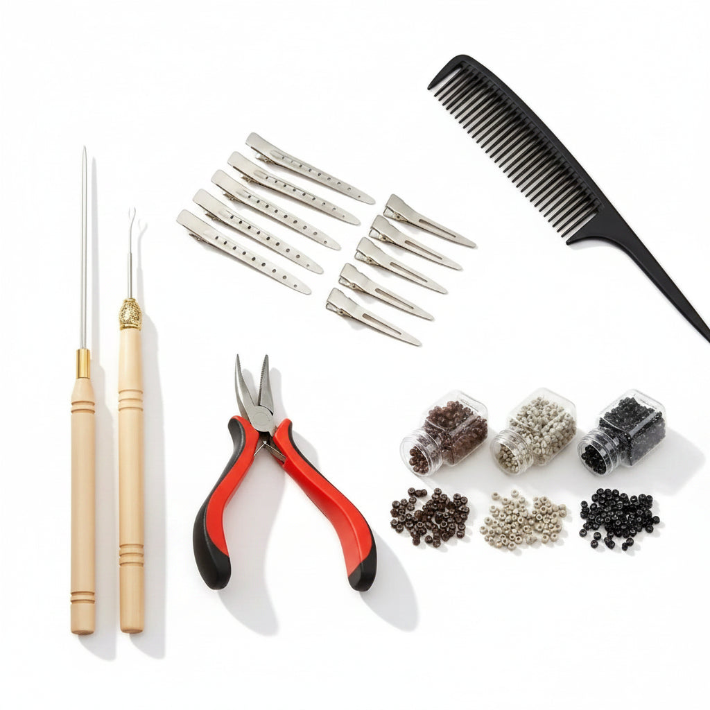 VIVIEN Weft Hair Extension Tool Kit for Sew-In &amp; Micro Ring Installs