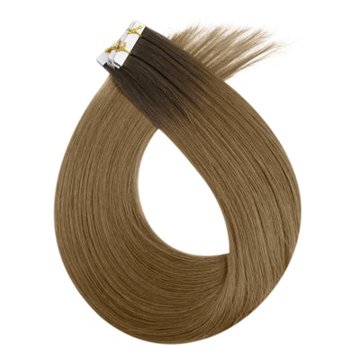 [BUY 2 GET 1]Tape in Hair Extensions Seamless Injection Tape In Hair Balayage Hair #R3/T8