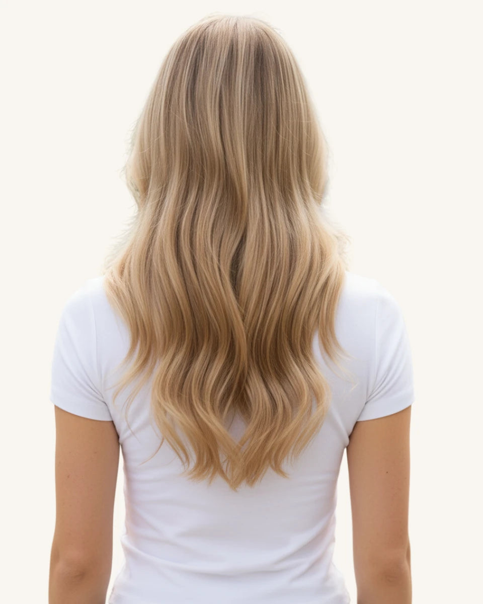 22-inch mixed blonde clip-in hair extensions