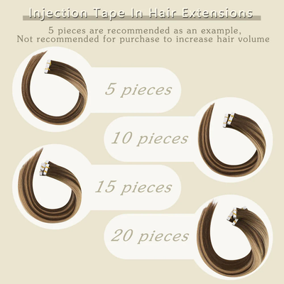 Vivien Virgin Injection Tape in Hair Balayage Color Silky Straight