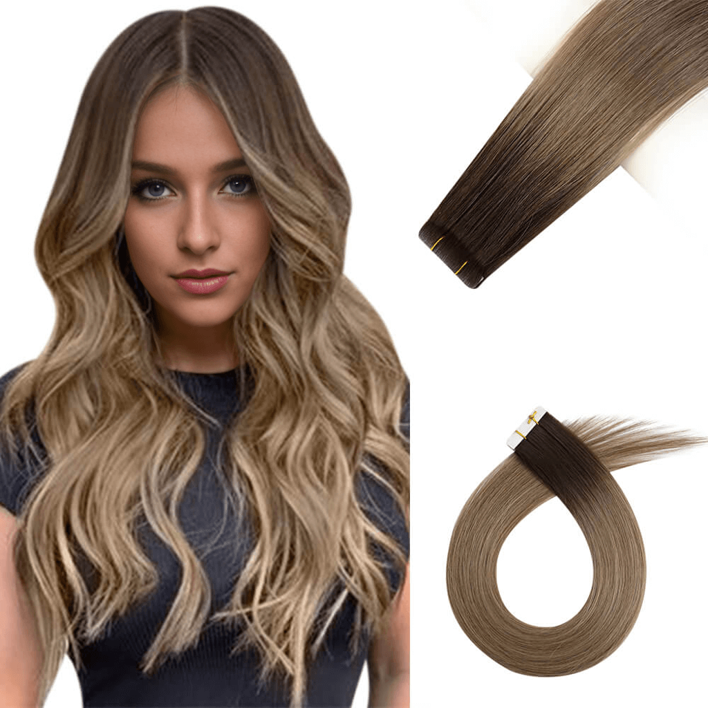 balayage tape in hair extensions