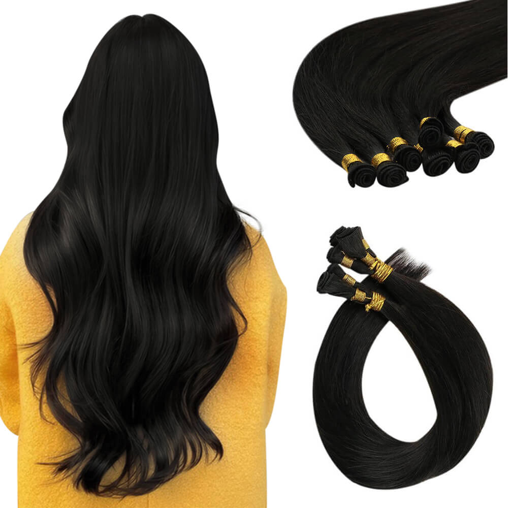 Virgin+ Hand Tied Weft Extensions Off Black