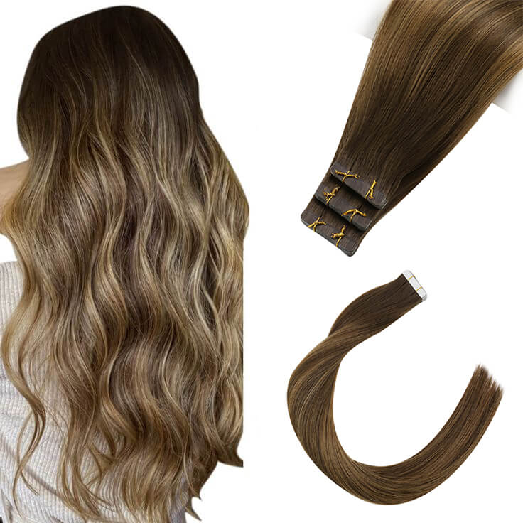 tape in extensions dark brown