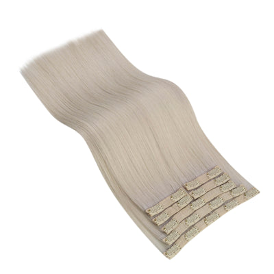 Virgin Human Hair Clip in Extensions Seamless Blonde Color #1000