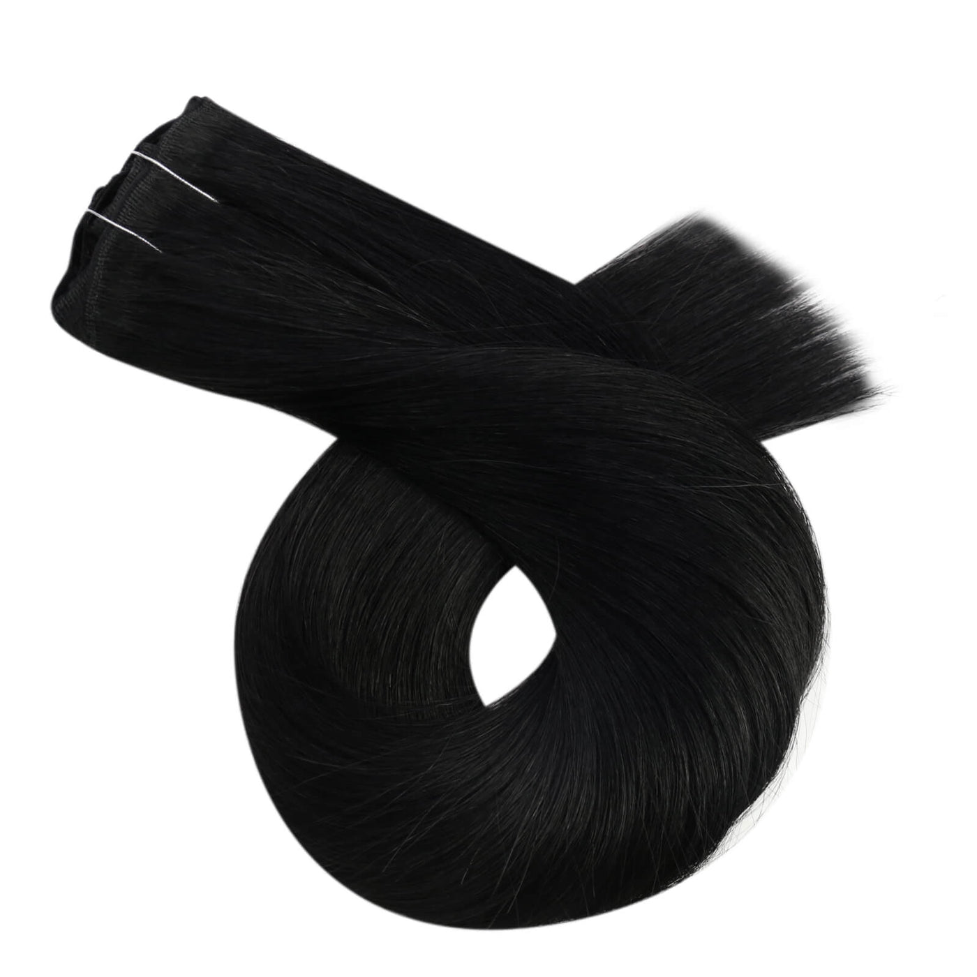 Virgin Human Hair Clip in Extensions Seamless Jet Black Color #1