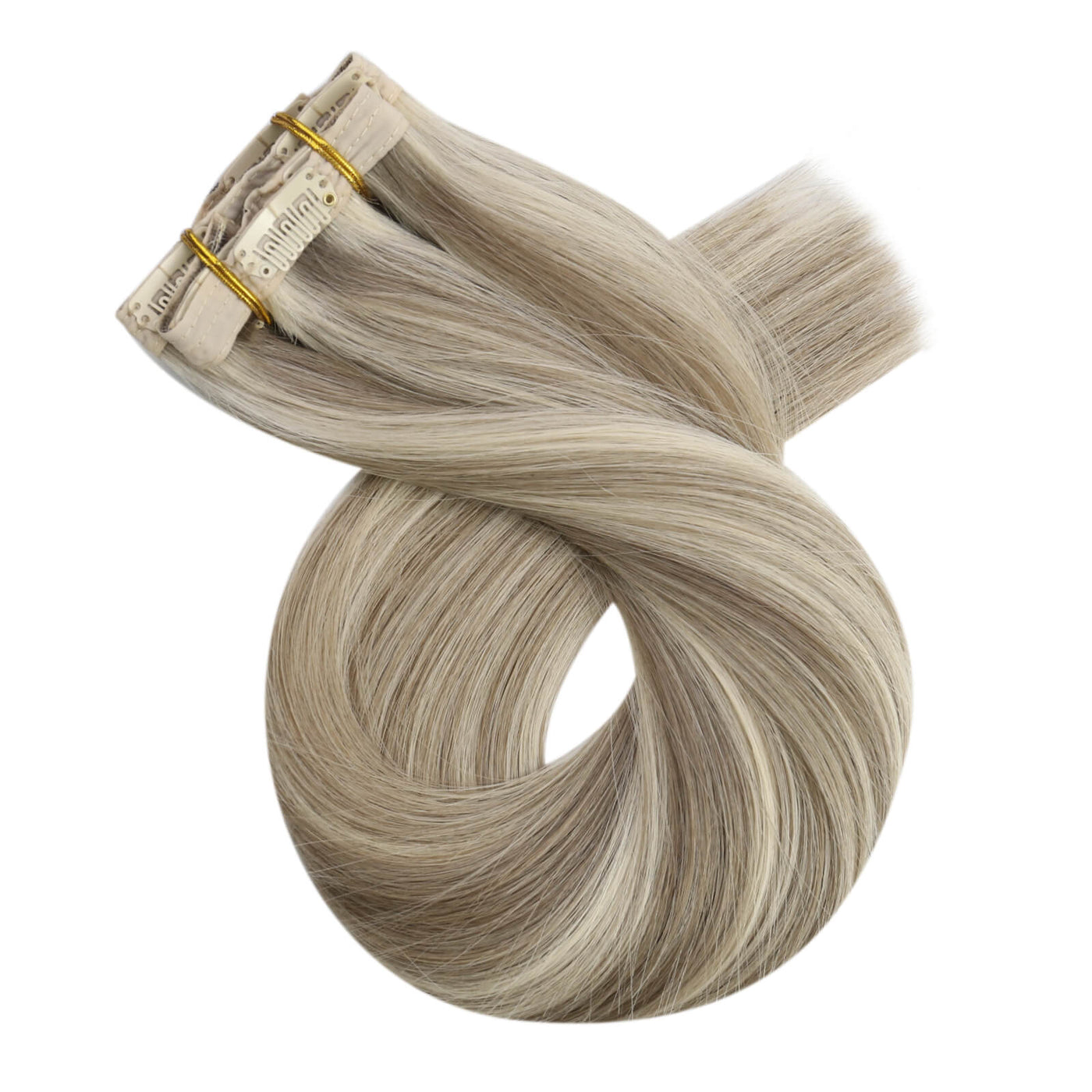 Virgin Human Hair Clip in Extensions Seamless Blonde Color #P8/60