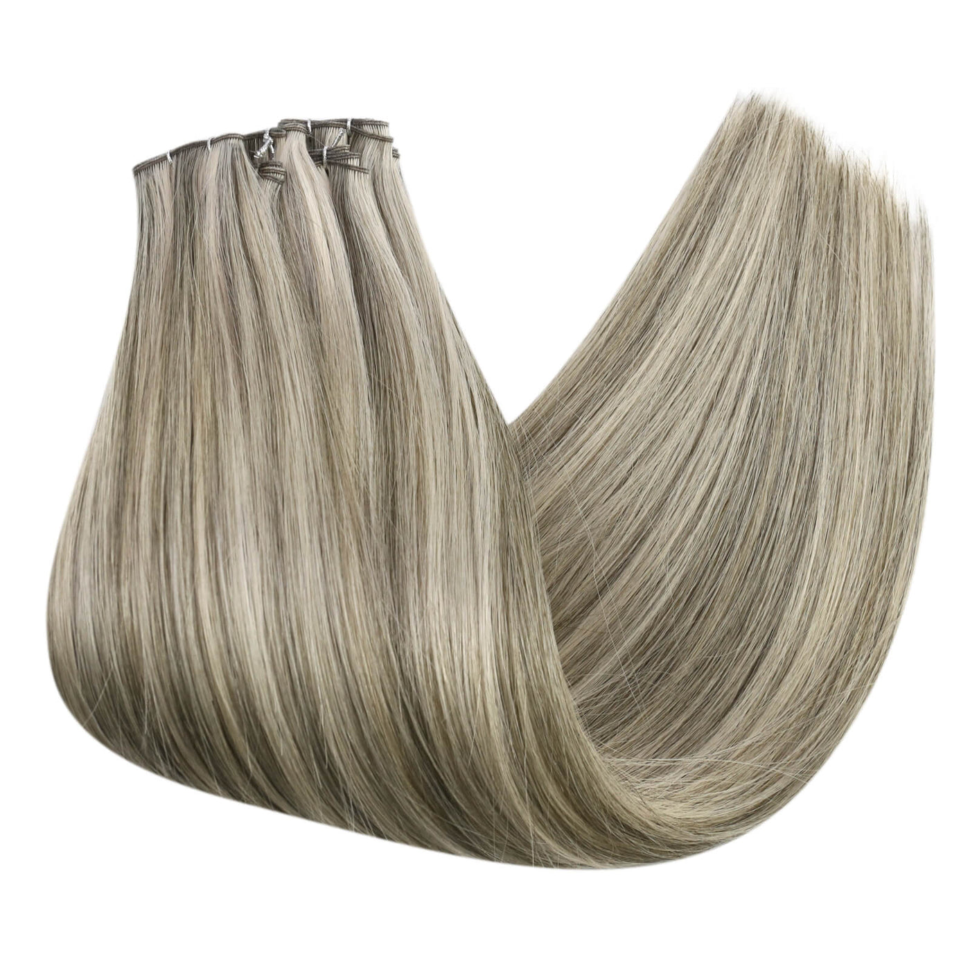 Invisible Human Hair Bundle Vivien 100% Virgin Genius Weft Extensions Balayage #1CC/80/60