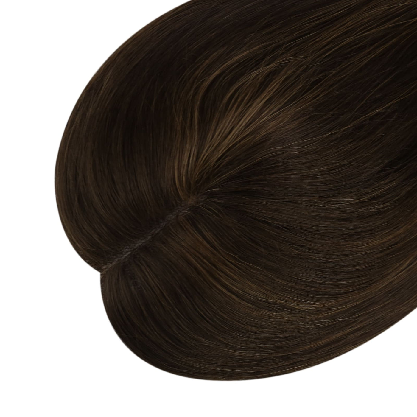 [US Only][Half Price]Vivien Hair Pieces with Clips Real 100% Human Hair Toppers Mono Base Dark Brown #2/8/2
