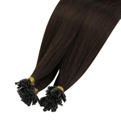 vivien keratin u tip 100% human hair extension solid color darkest brown 8A Quality