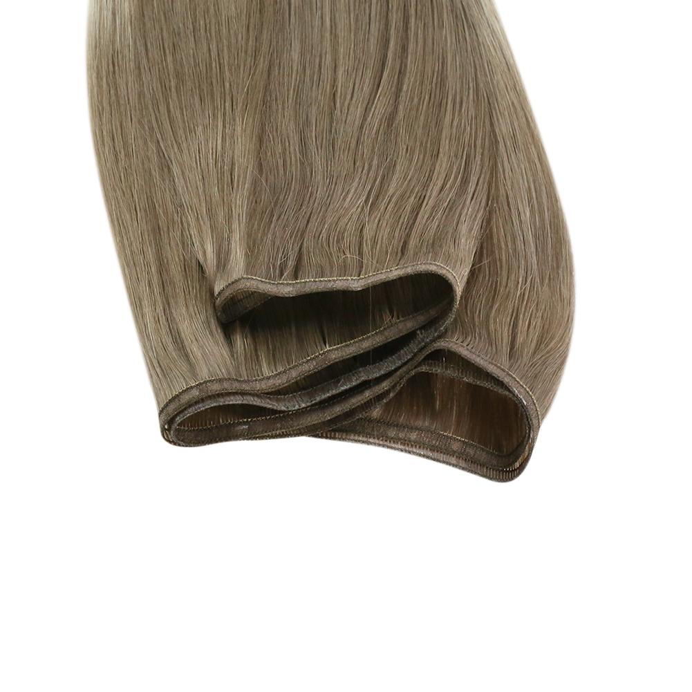 Vivien Virgin Hair Flat Silk Weft 100% Real Sew in Hair Extension Human Hair Balayage Blonde Bundles Soft Hair