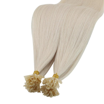 vivien keratin u tip 100% human hair extension solid color platinum blonde 8A Quality