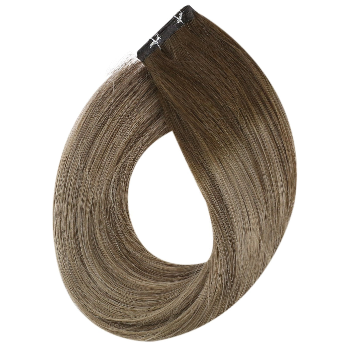 vivien virgin hair flat silk weft 100% real human sew im hair extensions balayage brown beautifl human hair extension