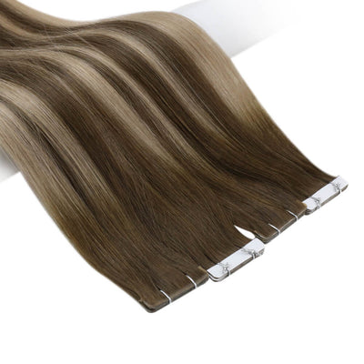 tape in balayage hair extensions real human hair