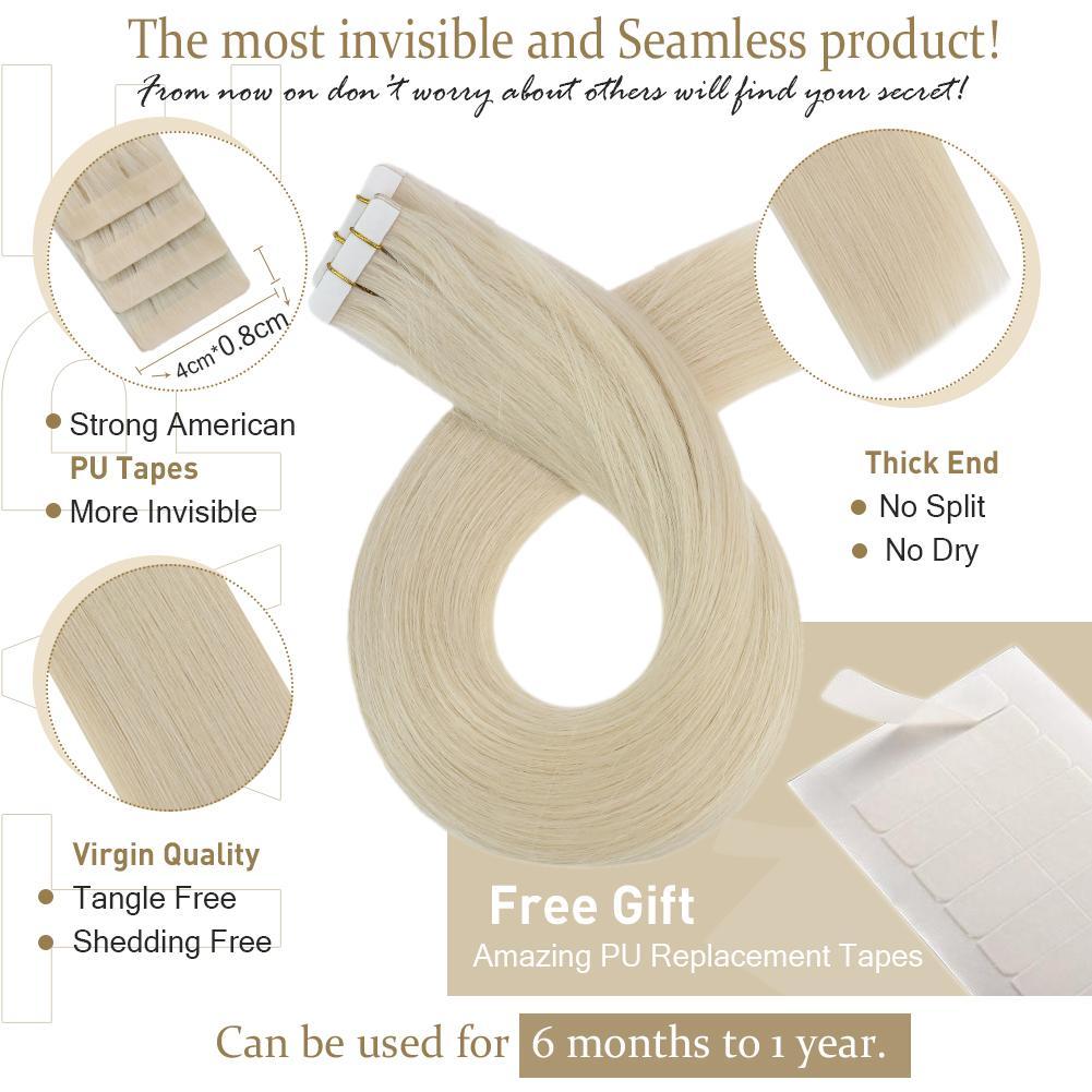 invisible tape in hair extensions human hair