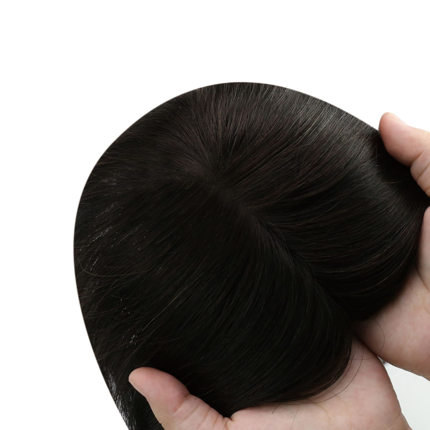 hair topper for women-Real human hair crown topper in off black color