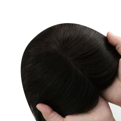 hair topper for women-Real human hair crown topper in off black color