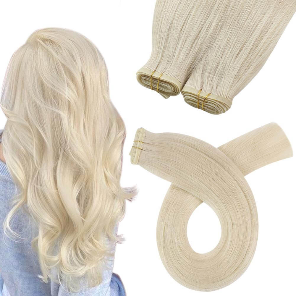 virgin hair weft human hair bundles extensions blonde
