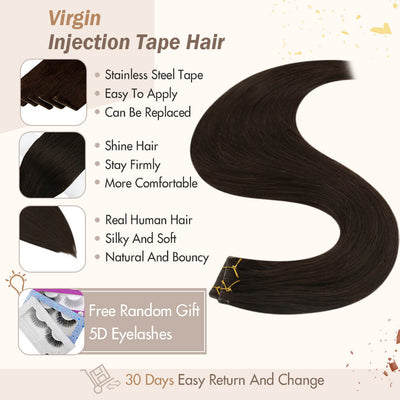 brown human hair extensions tape in hair