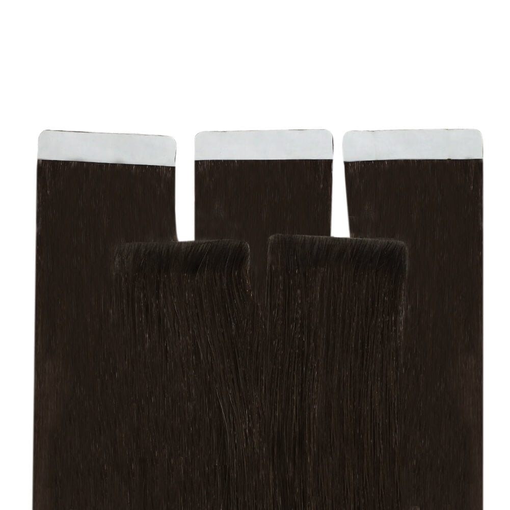 virgin brown human hair extensions tape in
