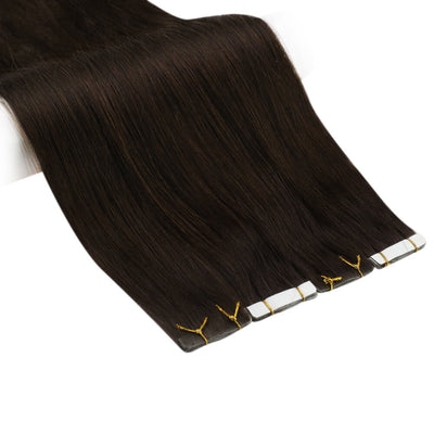 brown 100% human hair extensions tape in