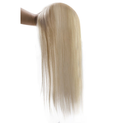 toppers hair pieces-Pastel pink and golden blonde hairpiece for daily use
