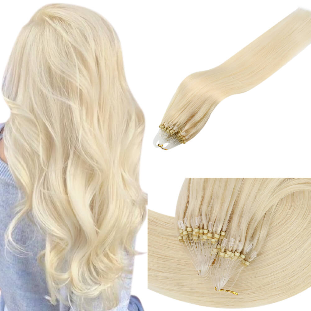 100% real hair micro loop extensions in human hair