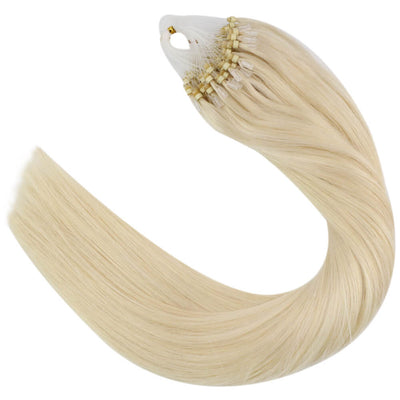 natural hair micro loop extensions in human hair
