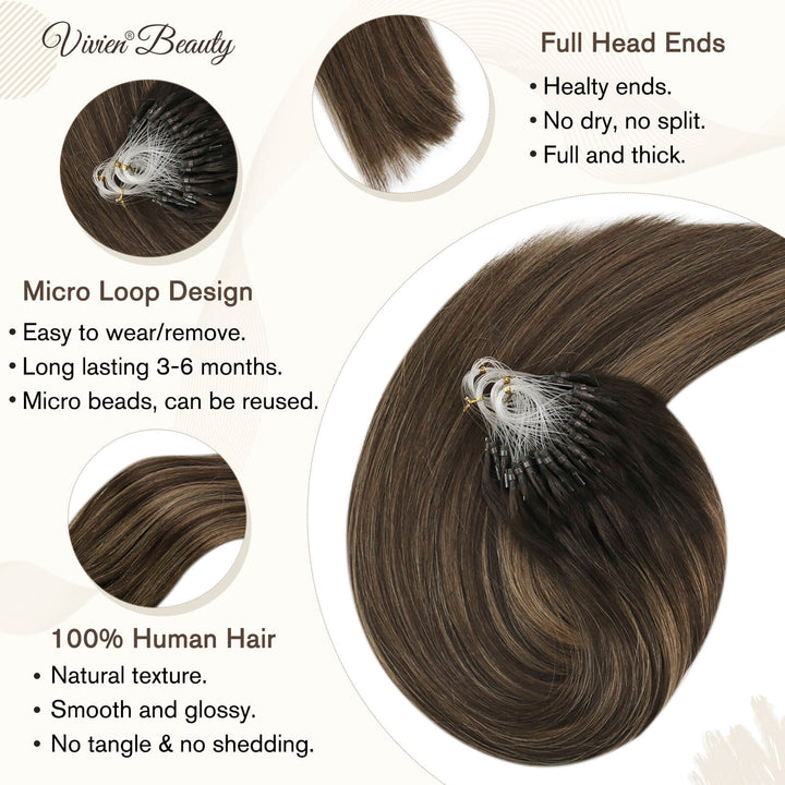 invisible micro loop hair extensions natural human hair