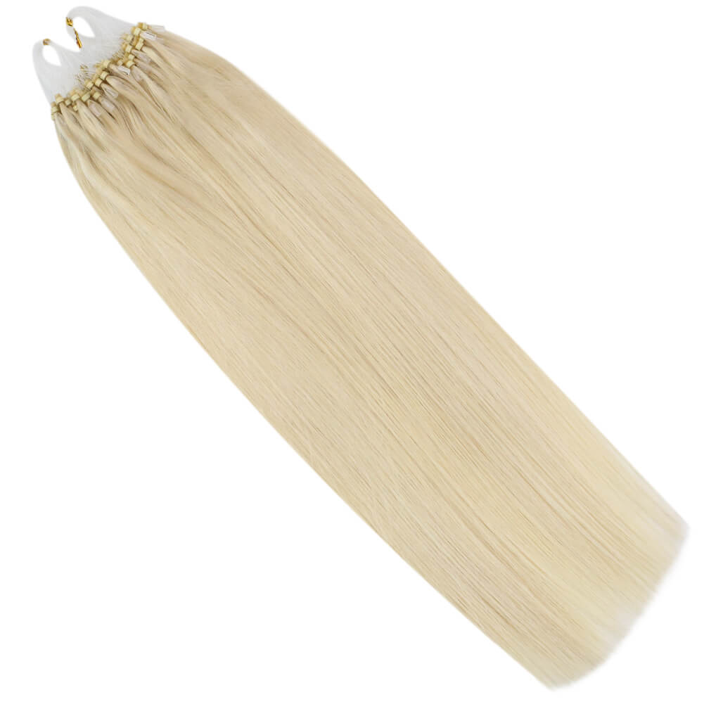 natural hair micro loop extensions in human hair
