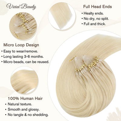 real hair micro loop extensions in human hair