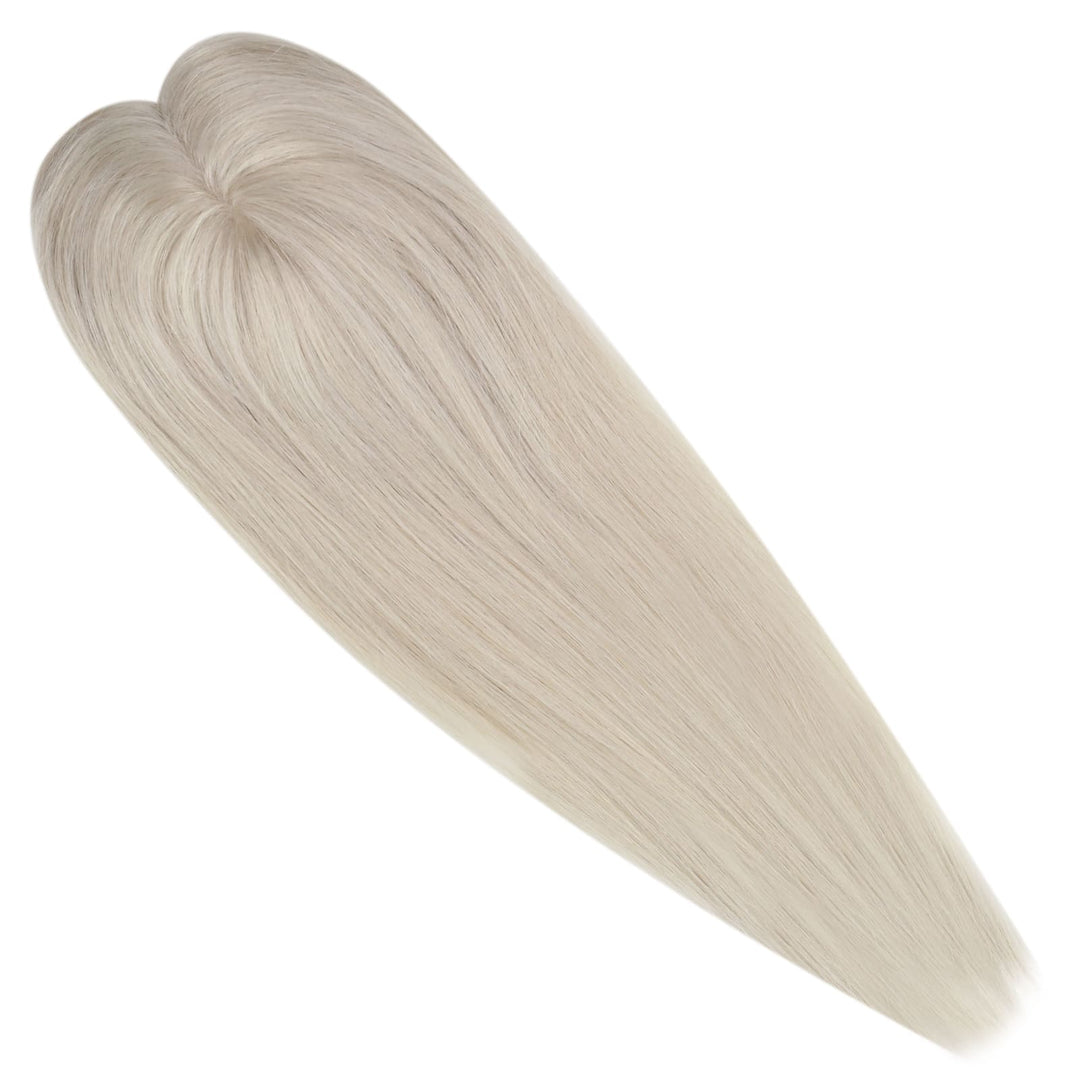 real hair toppers for women.Everyday human hair topper styled for comfortable and natural all-day wear