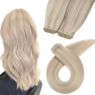 virgin hair flat silk weft 100% real human hair extension