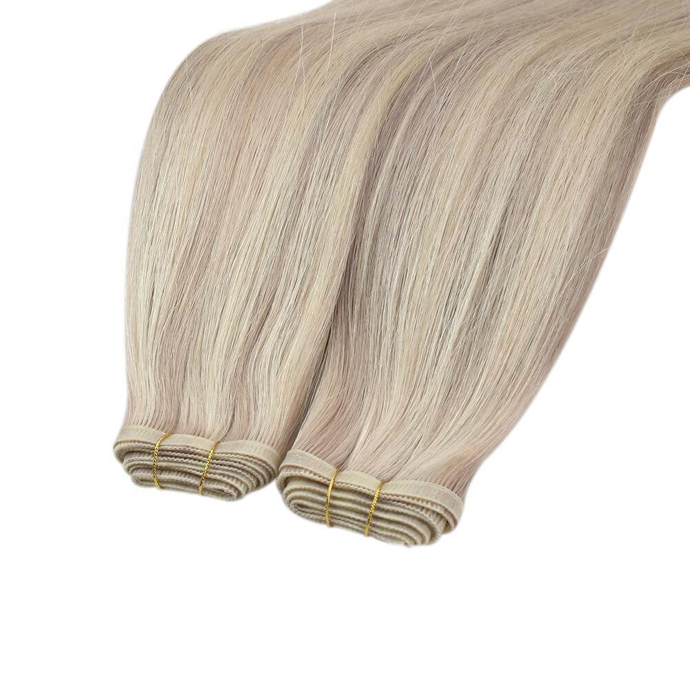 virgin hair weft extensions hair blonde highlights