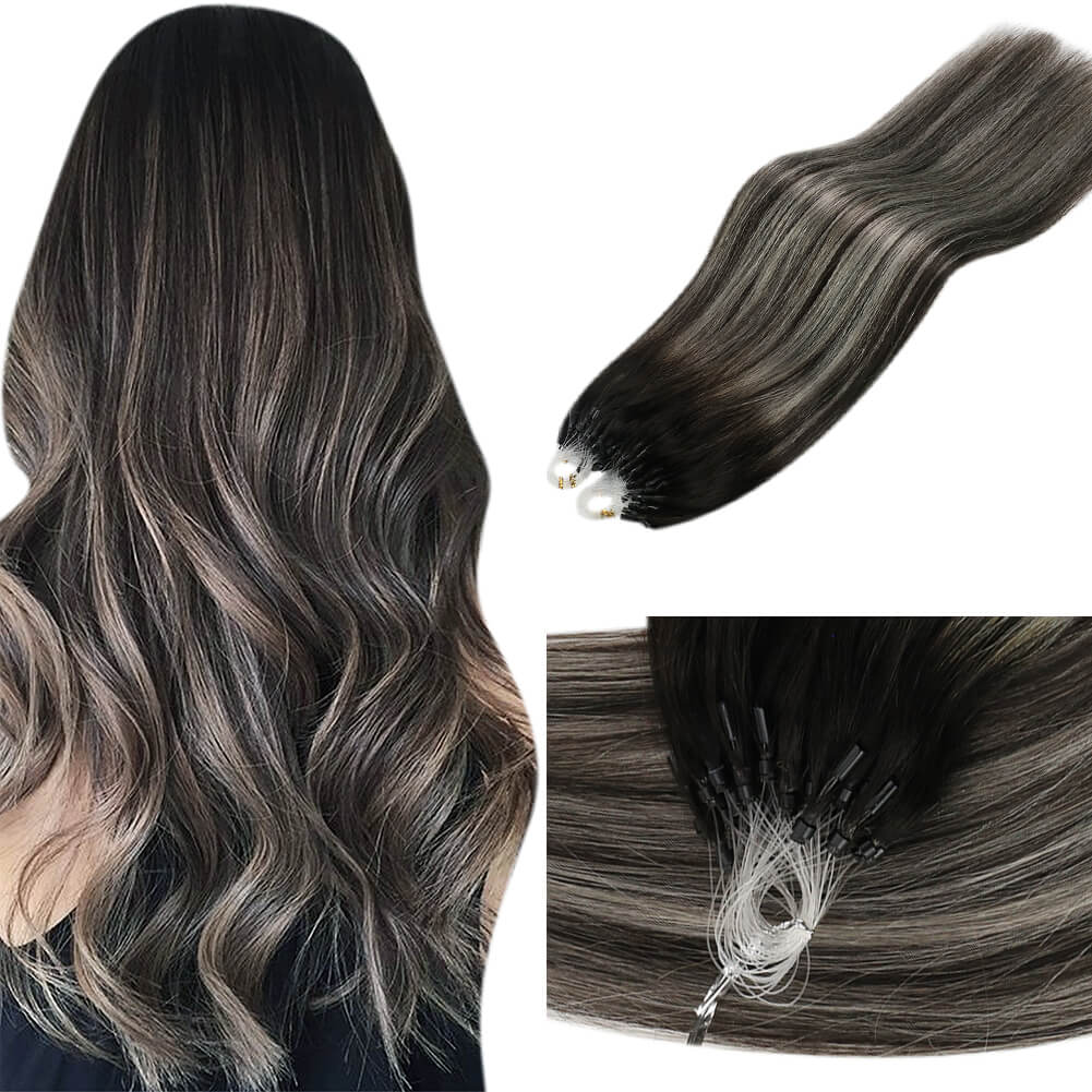 balayage micro loop hair extensions human hair