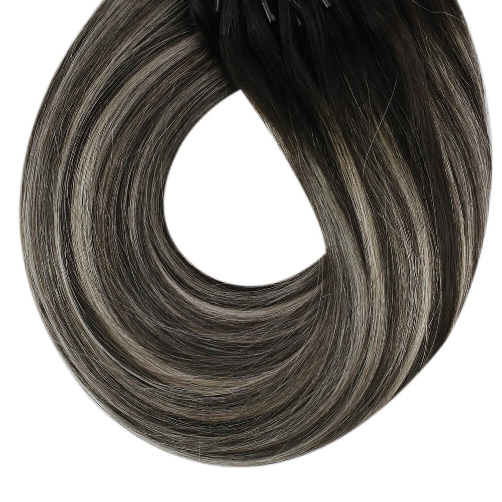 soft balayage micro loop hair extensions human hair