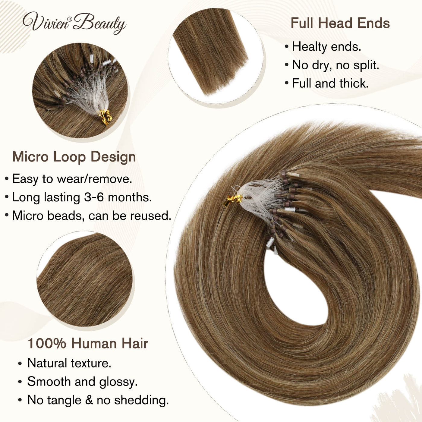 remy micro loop extensions 100% real human hair