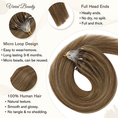 remy micro loop extensions 100% real human hair