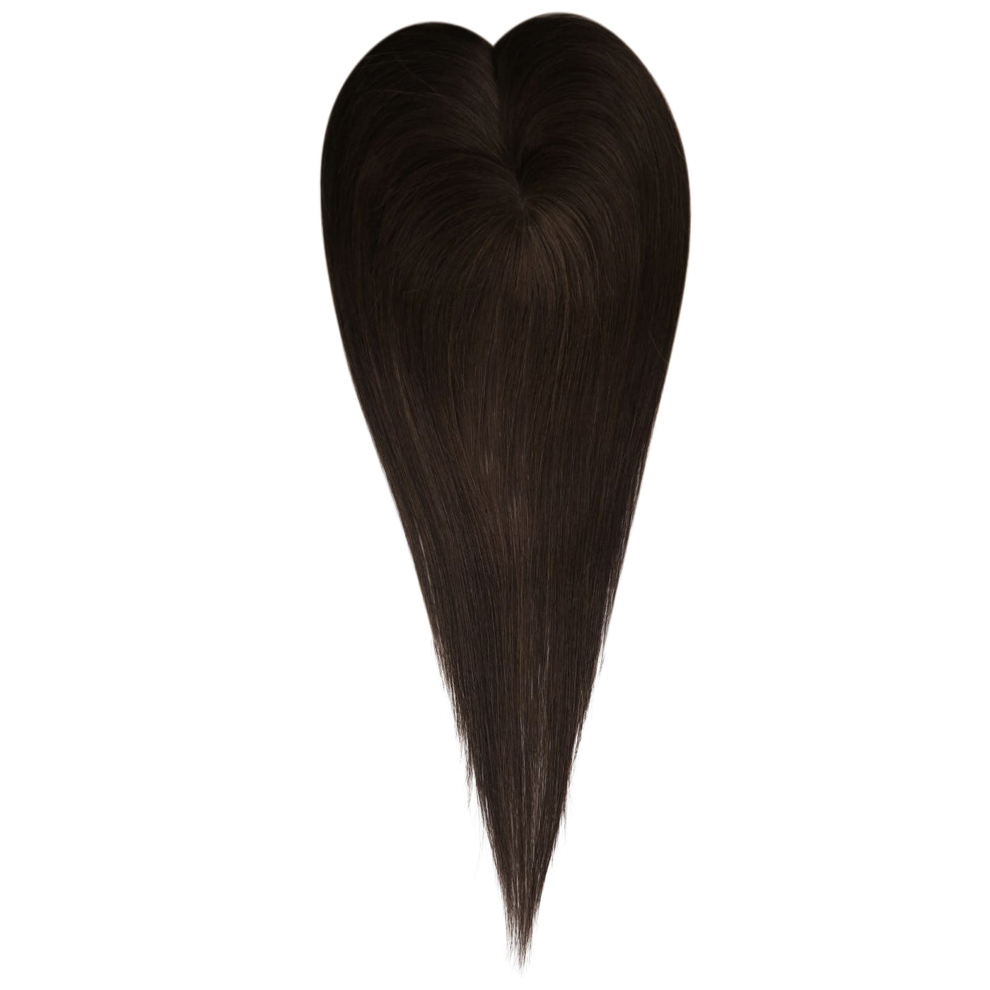 best hair topper-Hair topper with clips in rich dark brown shade